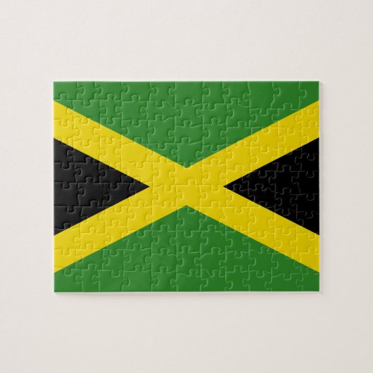 Puzzle avec le drapeau de la Jamaïque (Horizontal)