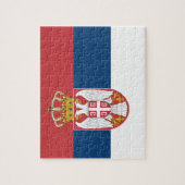 Puzzle avec le drapeau de la Serbie (Vertical)