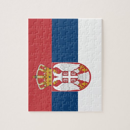 Puzzle avec le drapeau de la Serbie (Vertical)