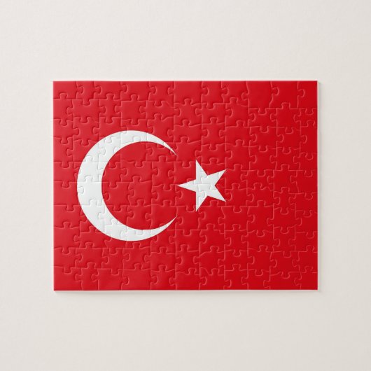 Puzzle avec le drapeau de la Turquie (Horizontal)