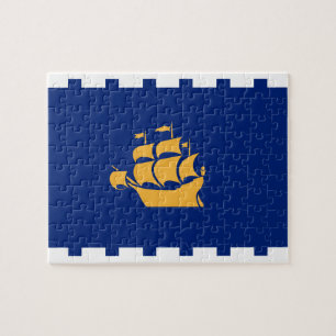 Puzzle avec le drapeau de la ville de Québec, Cana