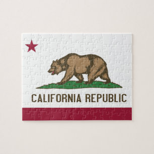 Puzzle avec le drapeau de l'État de Californie