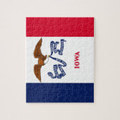 Puzzle avec le drapeau de l'État de l'Iowa (Vertical)