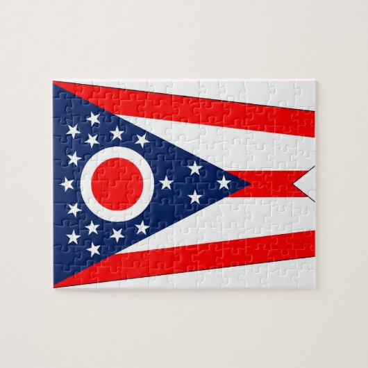 Puzzle avec le drapeau de l'État de l'Ohio (Horizontal)