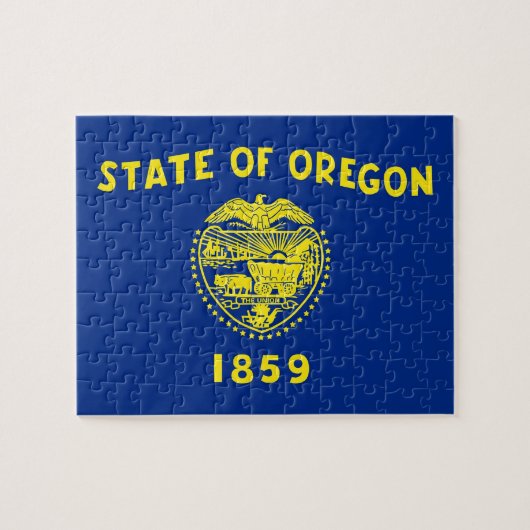 Puzzle avec le drapeau de l'État de l'Oregon (Horizontal)