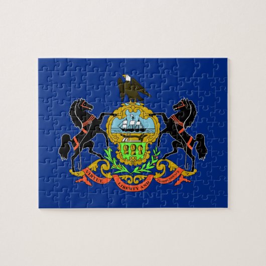 Puzzle avec le drapeau de l'État de Pennsylvanie (Horizontal)