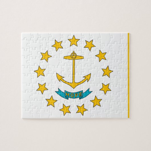 Puzzle avec le drapeau de l'État de Rhode Island (Horizontal)