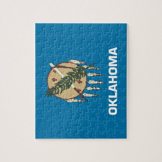 Puzzle avec le drapeau de l'État d'Oklahoma (Vertical)
