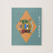 Puzzle avec le drapeau de l'État du Delaware (Vertical)