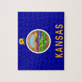 Puzzle avec le drapeau de l'État du Kansas (Vertical)