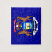 Puzzle avec le drapeau de l'État du Michigan (Vertical)