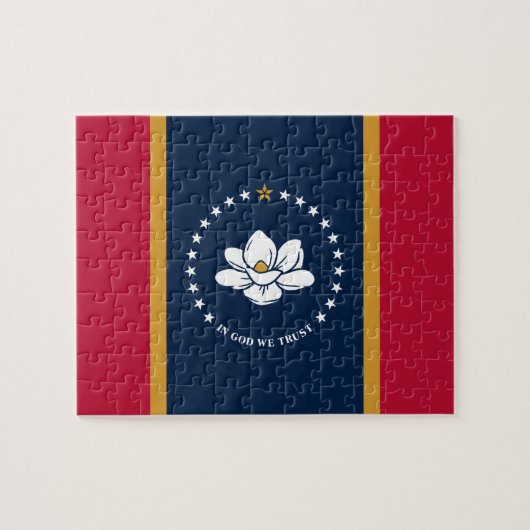 Puzzle avec le drapeau de l'État du Mississippi, É (Horizontal)