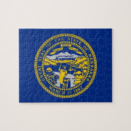 Puzzle avec le drapeau de l'État du Nebraska (Horizontal)