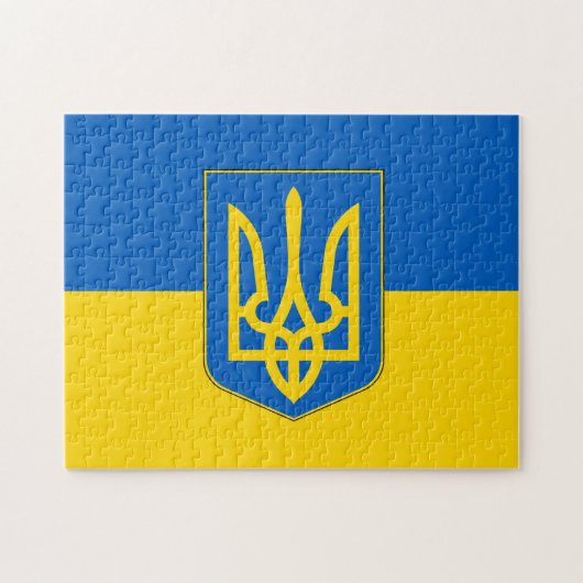 Puzzle avec le drapeau de l'Ukraine (Horizontal)