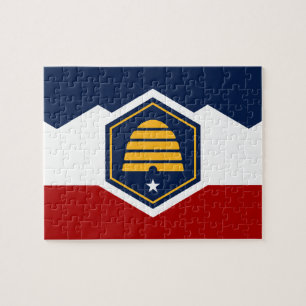Puzzle avec le drapeau de l'Utah, États-Unis