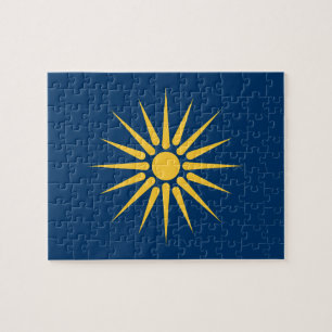 Puzzle avec le drapeau de Macédoine, Grèce