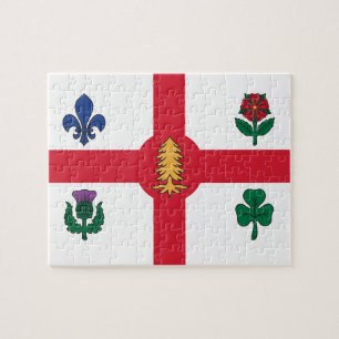 Puzzle avec le drapeau de Montréal, Canada