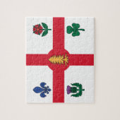 Puzzle avec le drapeau de Montréal, Canada (Vertical)