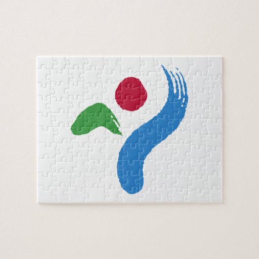 Puzzle avec le drapeau de Séoul, Corée du Sud (Horizontal)