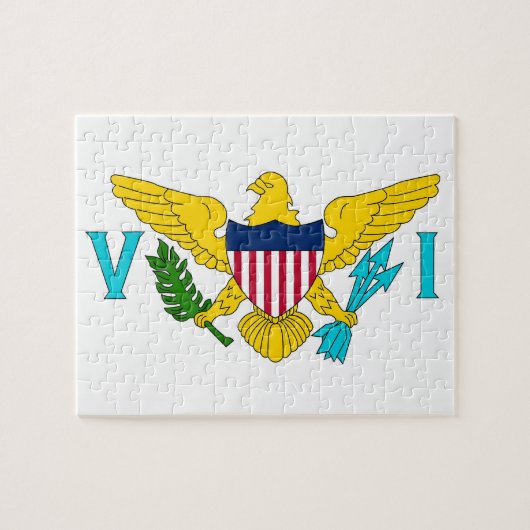 Puzzle avec le drapeau des îles Vierges (Horizontal)