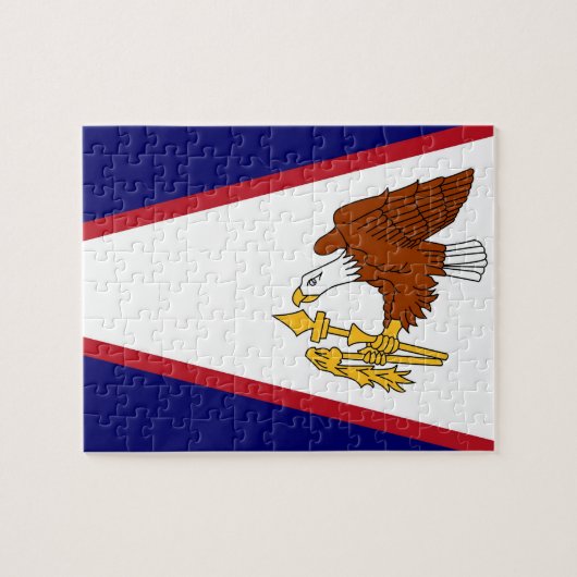 Puzzle avec le drapeau des Samoa américaines (Horizontal)