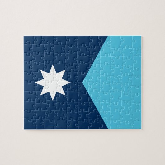 Puzzle avec le drapeau du Minnesota, États-Unis (Horizontal)