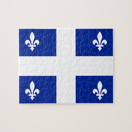 Puzzle avec le drapeau du Québec, Canada (Horizontal)