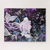 Puzzle avec Rose Blanche (Horizontal)