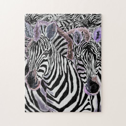 Puzzle avec Zebras Hug - Peinture (Vertical)
