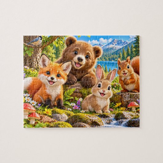 Puzzle Aventure d'animaux de la forêt (Horizontal)