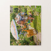 Puzzle Aventure de chat avec femme surchargée (Vertical)