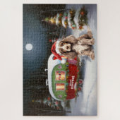 Puzzle Aventure de Noël en caravane de Cocker Spaniel d'h (Vertical)