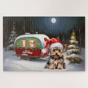 Puzzle Aventure de Noël en caravane du Terrier du Yorkshi