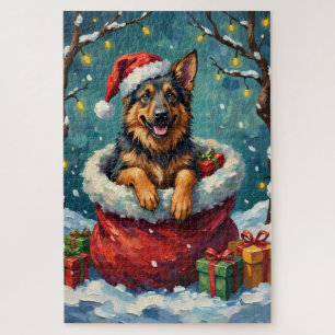 Puzzle Aventure de sac de Noël du berger allemand Santa