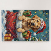 Puzzle Aventure de sac de Noël du Labrador Retriever Sant (Horizontal)