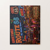 Puzzle Aventure néon de vacances rétro Route 66 (Vertical)