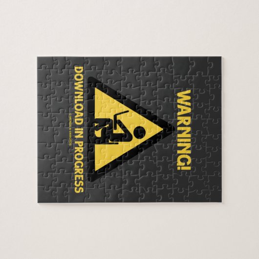 Puzzle Avertissement ! Signage en cours d'humour de geek (Horizontal)