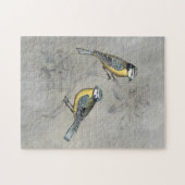 Puzzle Aviaire argenté | Couple d'oiseaux (Horizontal)