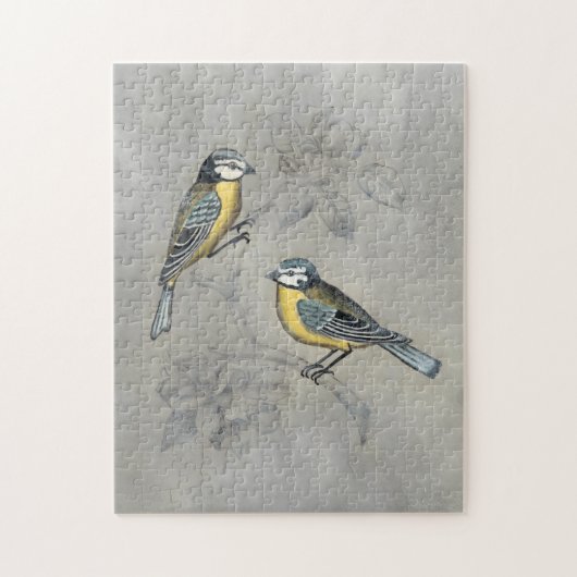Puzzle Aviaire argenté | Couple d'oiseaux (Vertical)