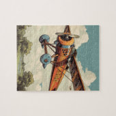 Puzzle Avion Biplane antique surdimensionné (Horizontal)