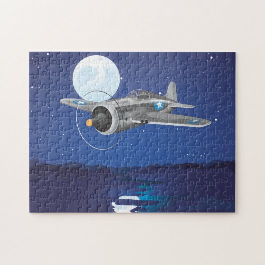Puzzle Avion de combat vintage (Horizontal)