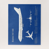Puzzle Avion de ligne 747 - Plan de dessin du plan direct (Vertical)