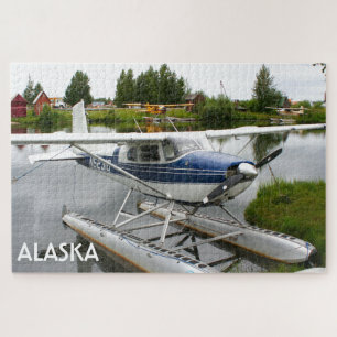 Puzzle Avion flotteur blanc et marine, Alaska