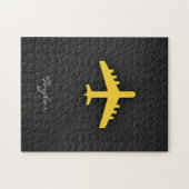 Puzzle Avion jaune orange (Horizontal)
