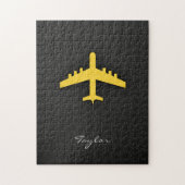 Puzzle Avion jaune orange (Vertical)