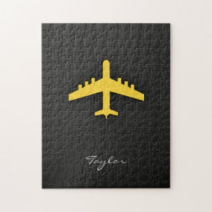 Puzzle Avion jaune orange