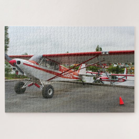 Puzzle Avion rouge et blanc, Lake Hood, Alaska (Horizontal)
