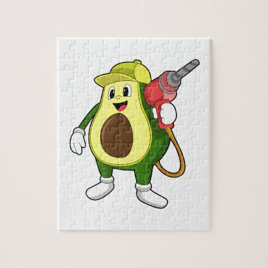 Puzzle Avocado en tant que artisan avec exercices (Vertical)