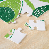 Puzzle Avocado, timbre texturé, motif transparent. (Côté)