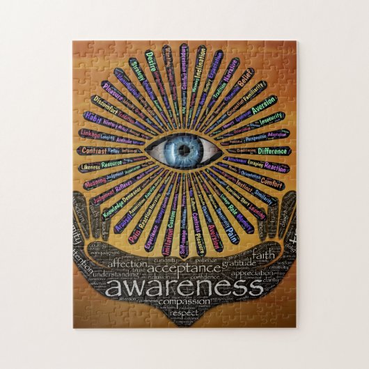 Puzzle Awareness Minds Eye Inspirational Word Art  (Vertical)